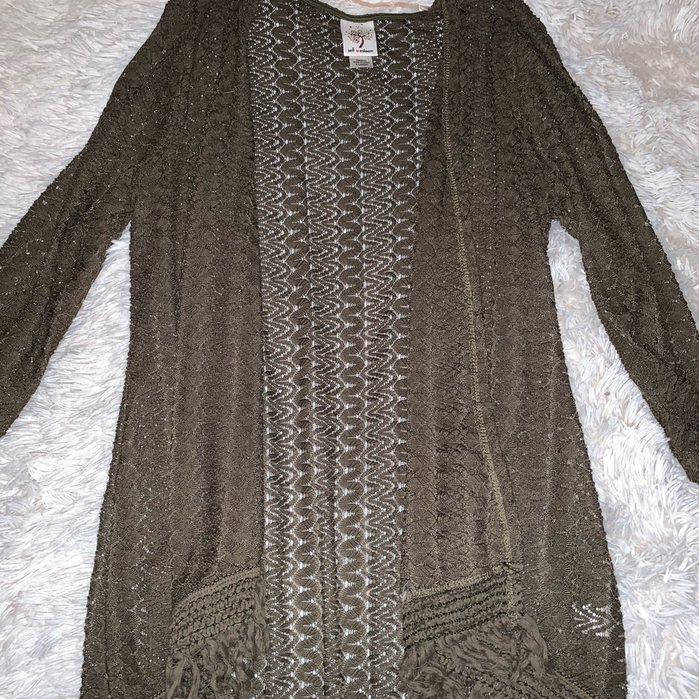 Green cardigan